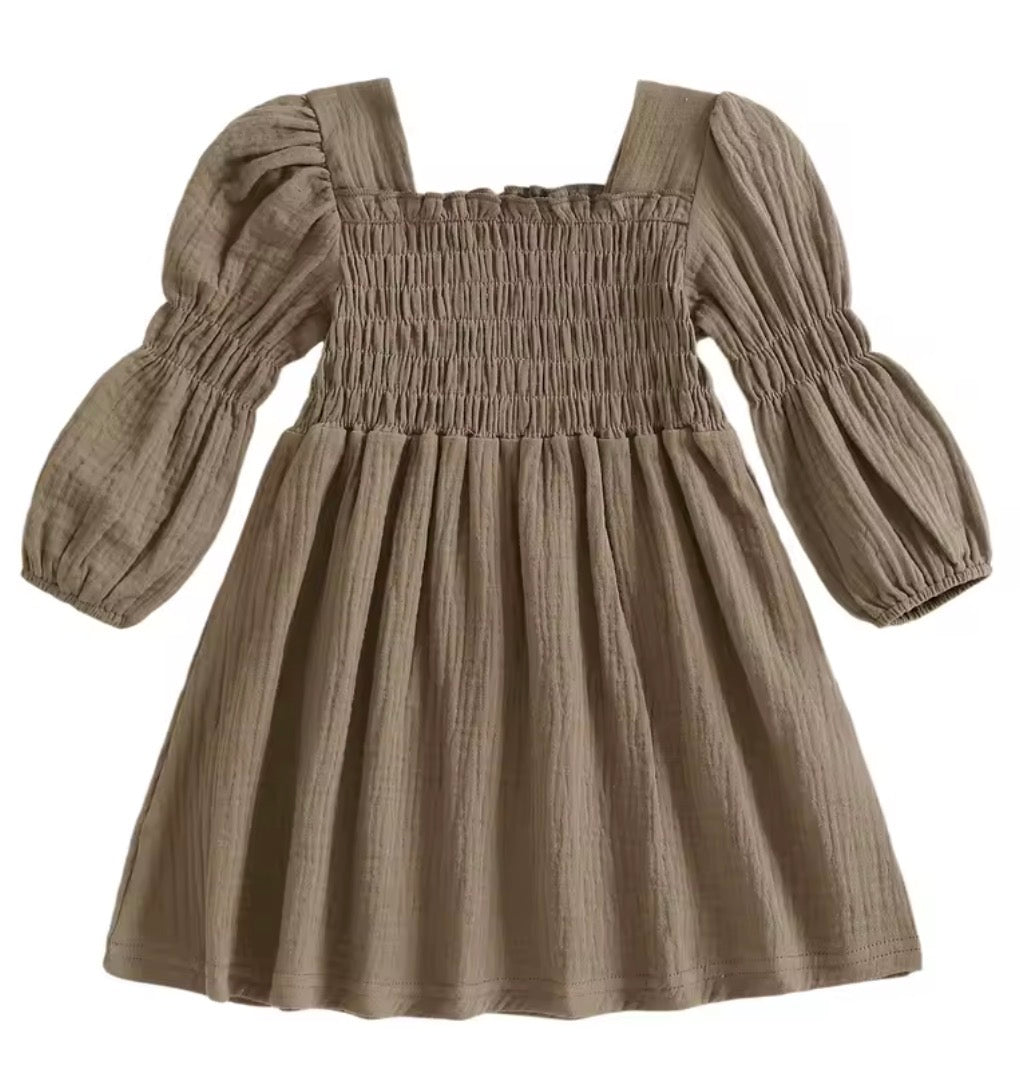 Brown Muslin Dress