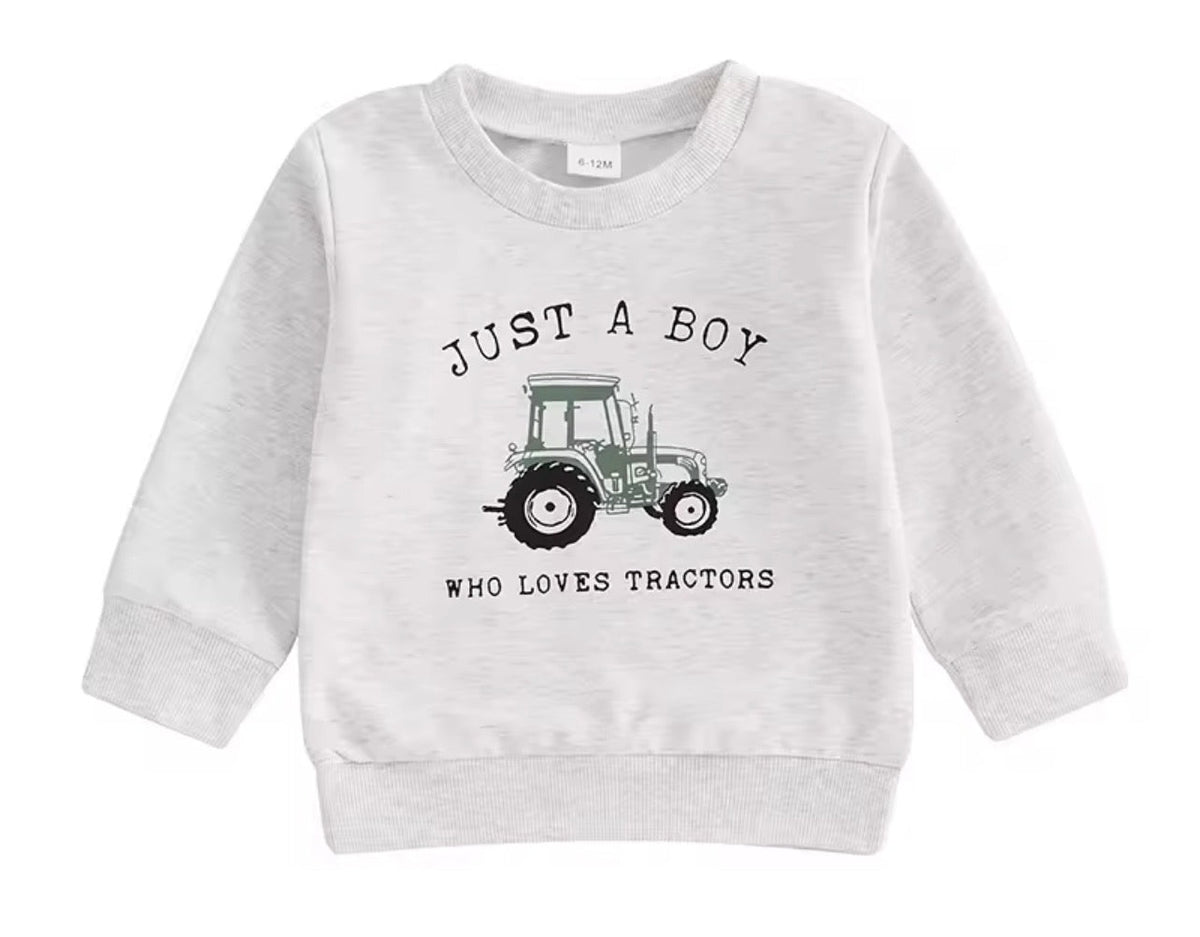 Just A Boy Who Loves Tractors Pullover