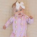 Bamboo Zip Romper | Gingham & Flowers