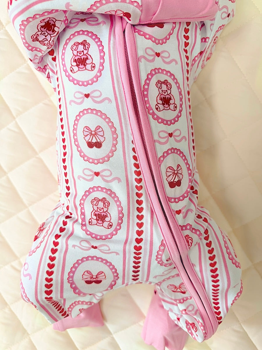 Bamboo Zip Romper | Cherry Bear