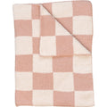 Pink Checkered Plush Blanket