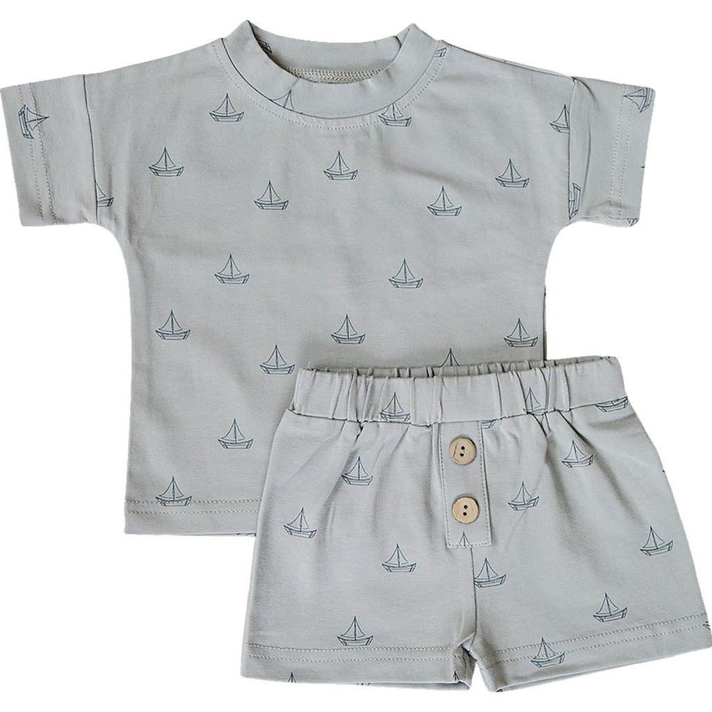 Sailboat Button Short Set