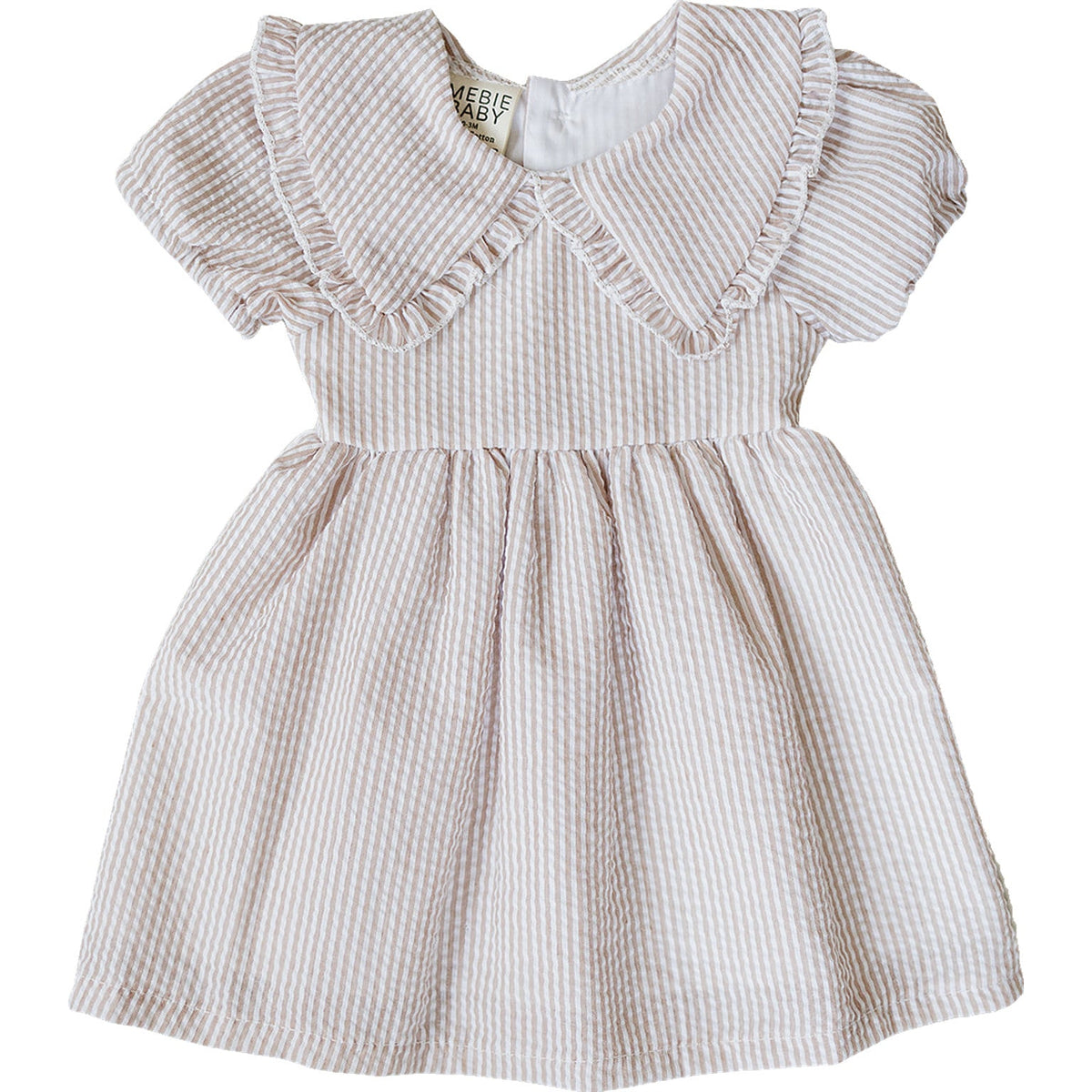 Taupe Stripe Peter Pan Collar Dress