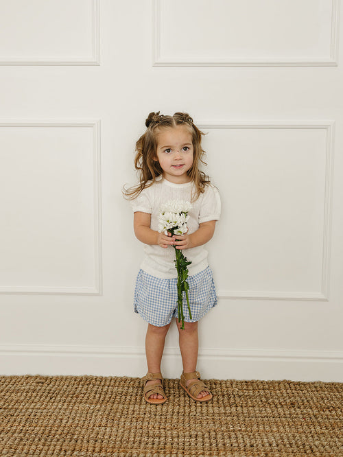 Blue Gingham Shorts