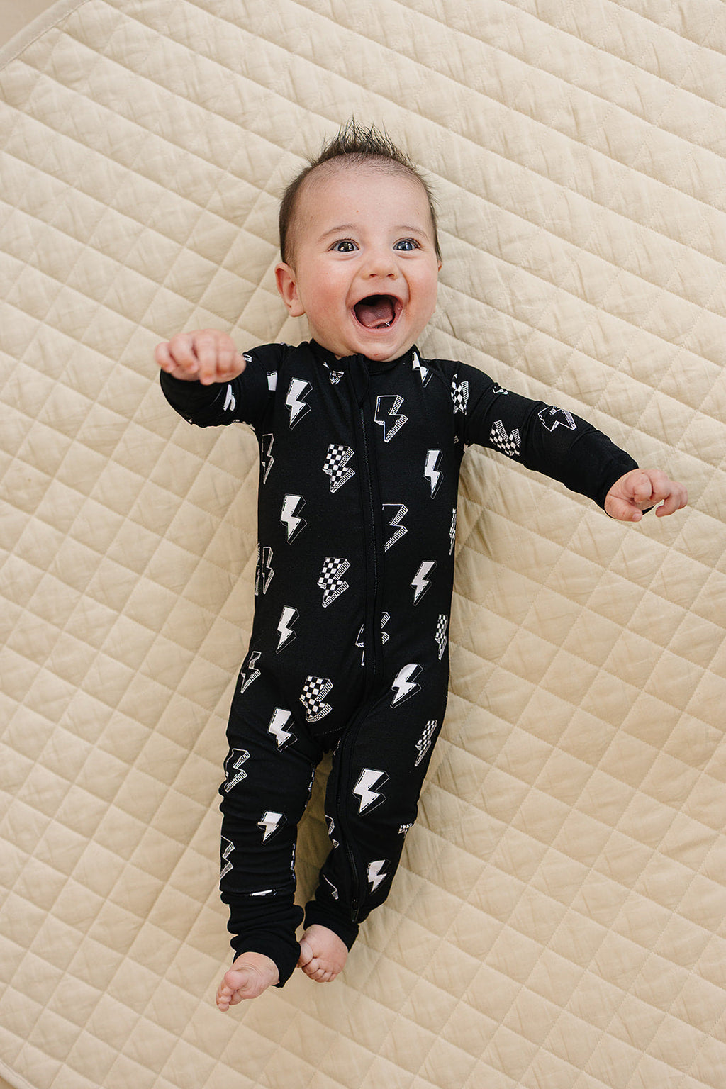 Bamboo Zip Romper | Ink Bolts